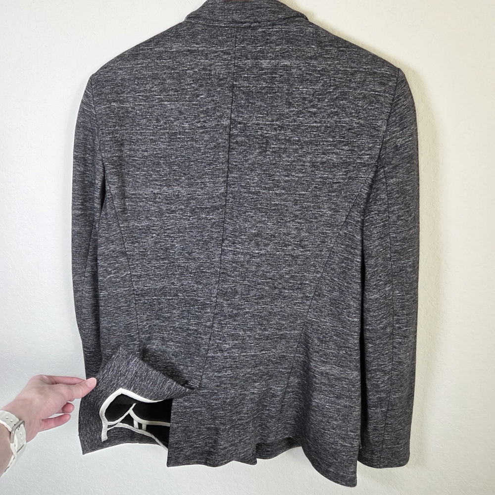 Hugo Boss Jasmena Knit Gray Soft Stretch Ponte Career Jacket Blazer Size 10 - Picture 5 of 16